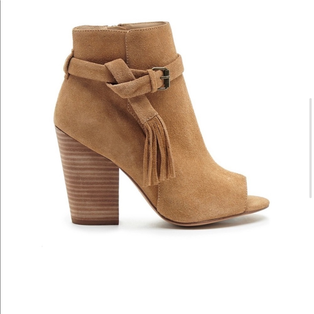 Joe's Jeans Peep Toe Tassle Heeled Boot Shoe sz 7